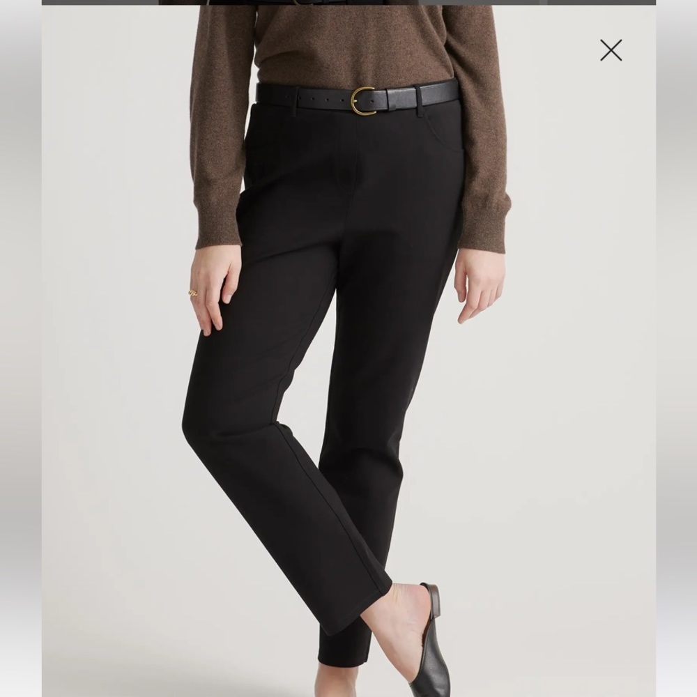 Quince Ultra-Stretch Ponte Straight Leg 4-Pocket Pant 26” inseam NWT black